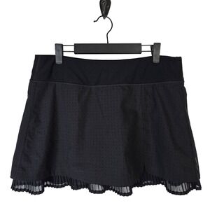 Mondetta Skort Womens Large Black Athletic Tennis Golf Pleated Hem Activewear